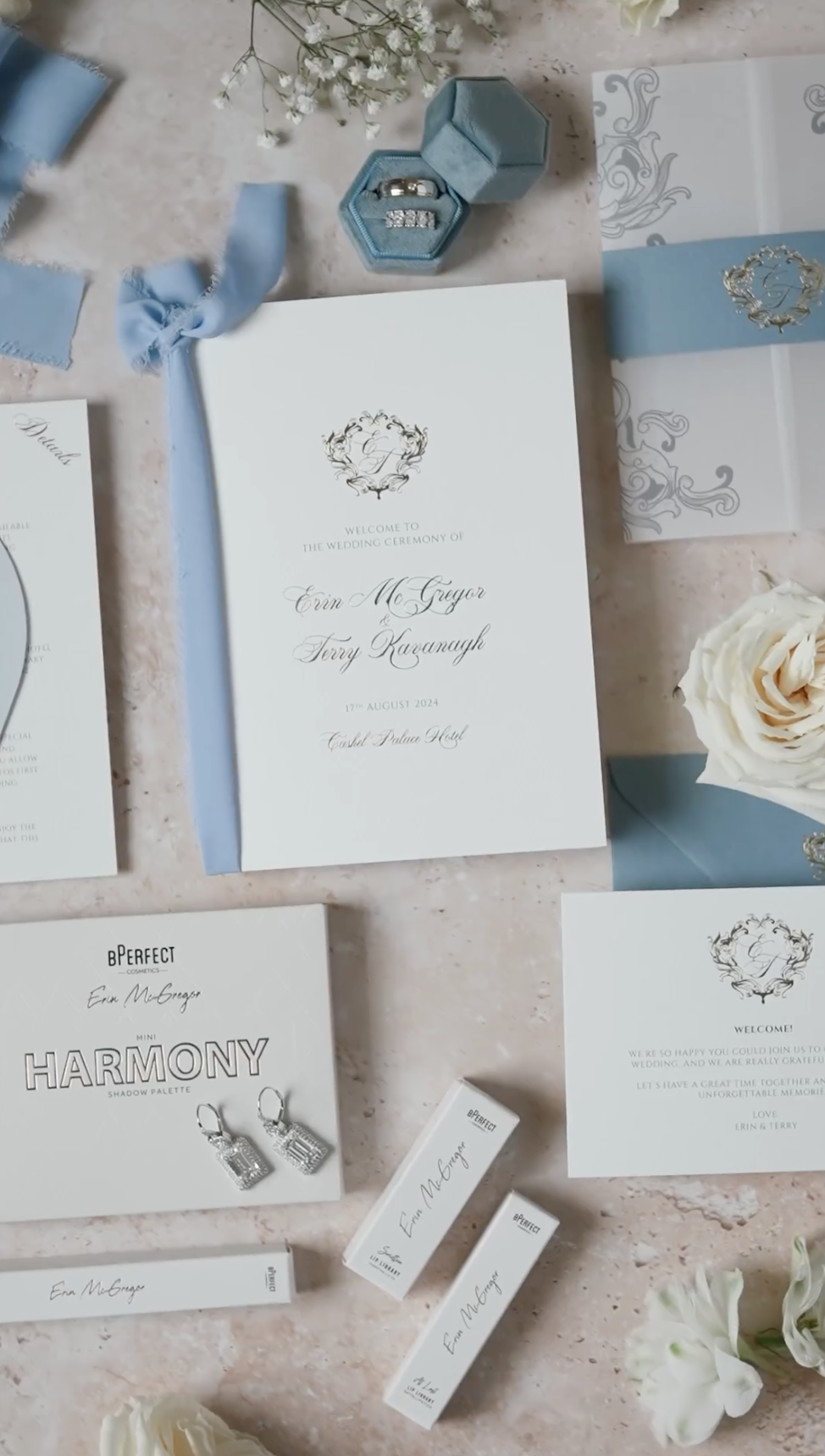 The light blue theme highlighted the essentials of Terry Kavanagh and Erin McGregor's wedding on August 17, 2024 | Source: Instagram/odicci_films