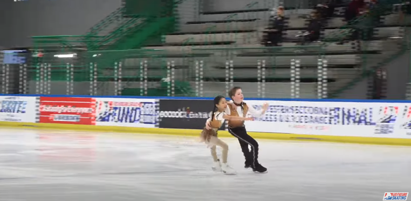 Skaters Sean Kay, and Angela Yang during a skating competition from a video posted on November 20, 2024 | Source: YouTube/@USFigureSkating