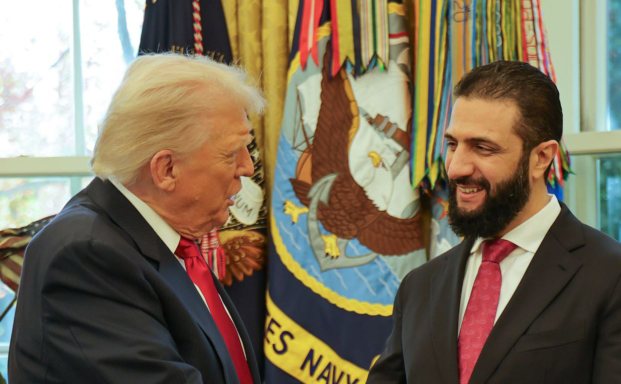 United States President Donald Trump meets with Syrian President Ahmed al-Sharaa at the White House in Washington DC , November 10, 2025 | Source: Getty Images