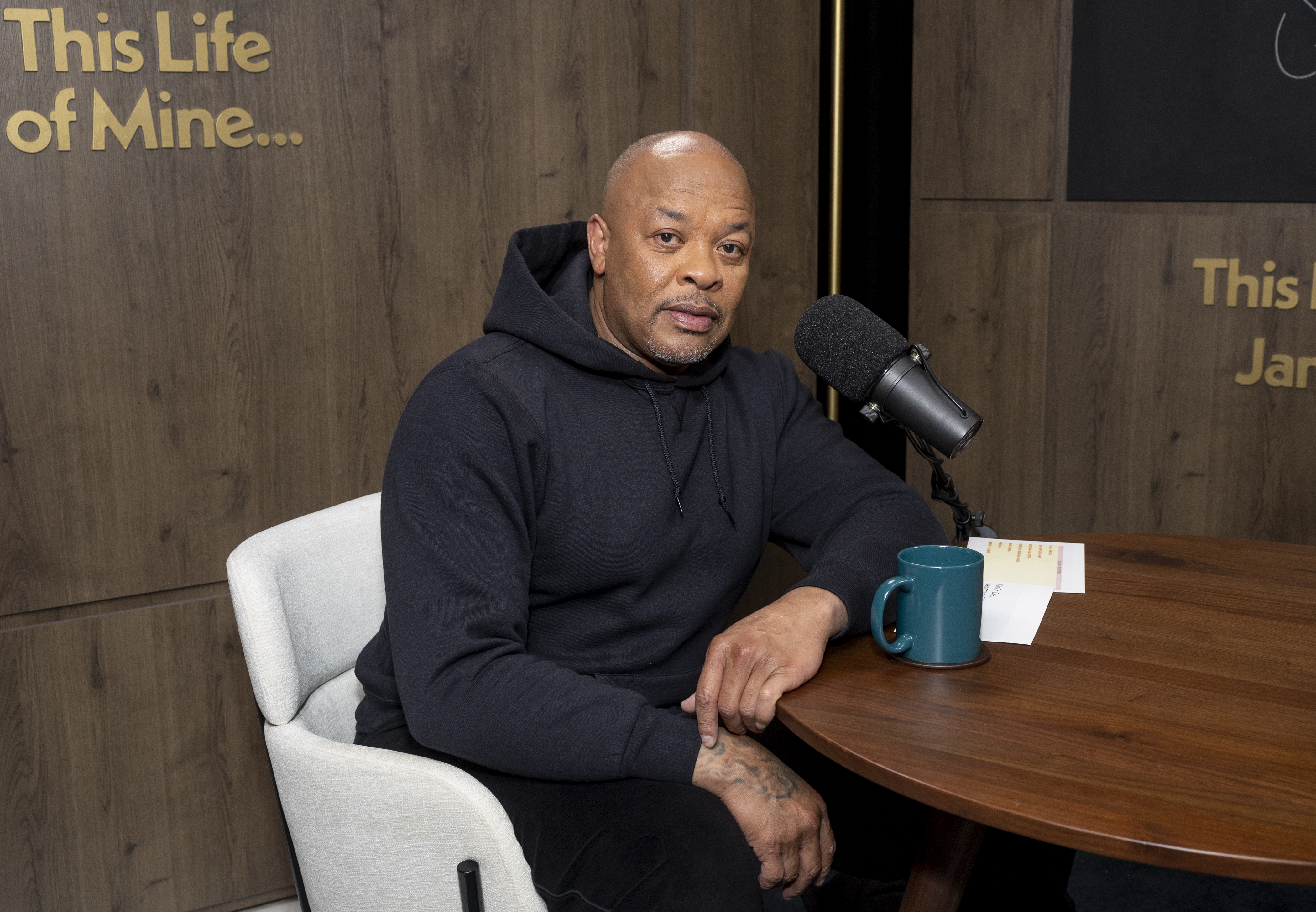 Dr. Dre on SiriusXM's "This Life of Mine with James Corden" on February 6, 2024 in Los Angeles, California | Source: Getty Images