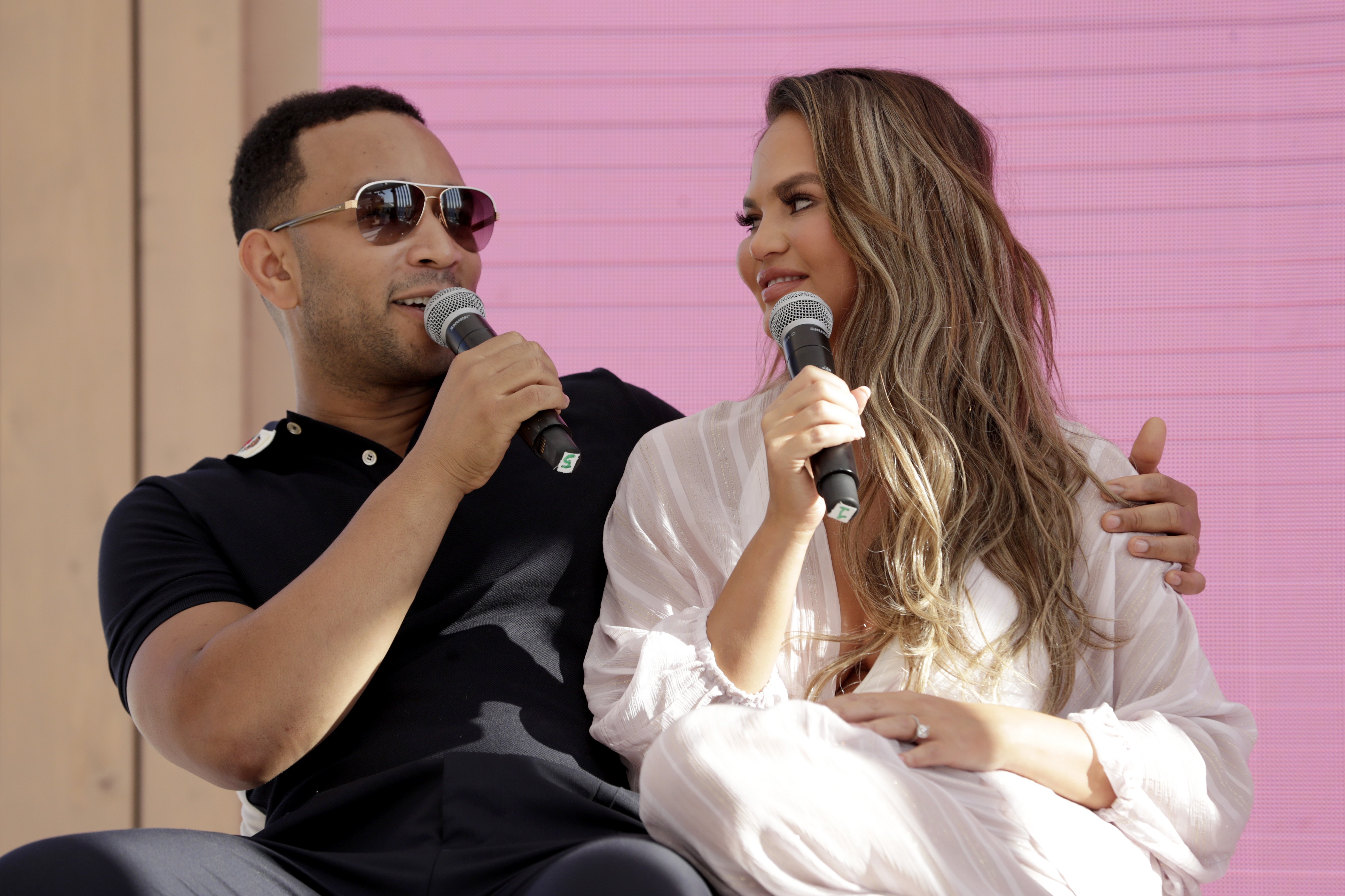 Chrissy Teigen and John Legend go behind the Tweets at #TwitterBeach at Cannes Lions on June 18, 2019 in Cannes, France | Photo: Getty Images