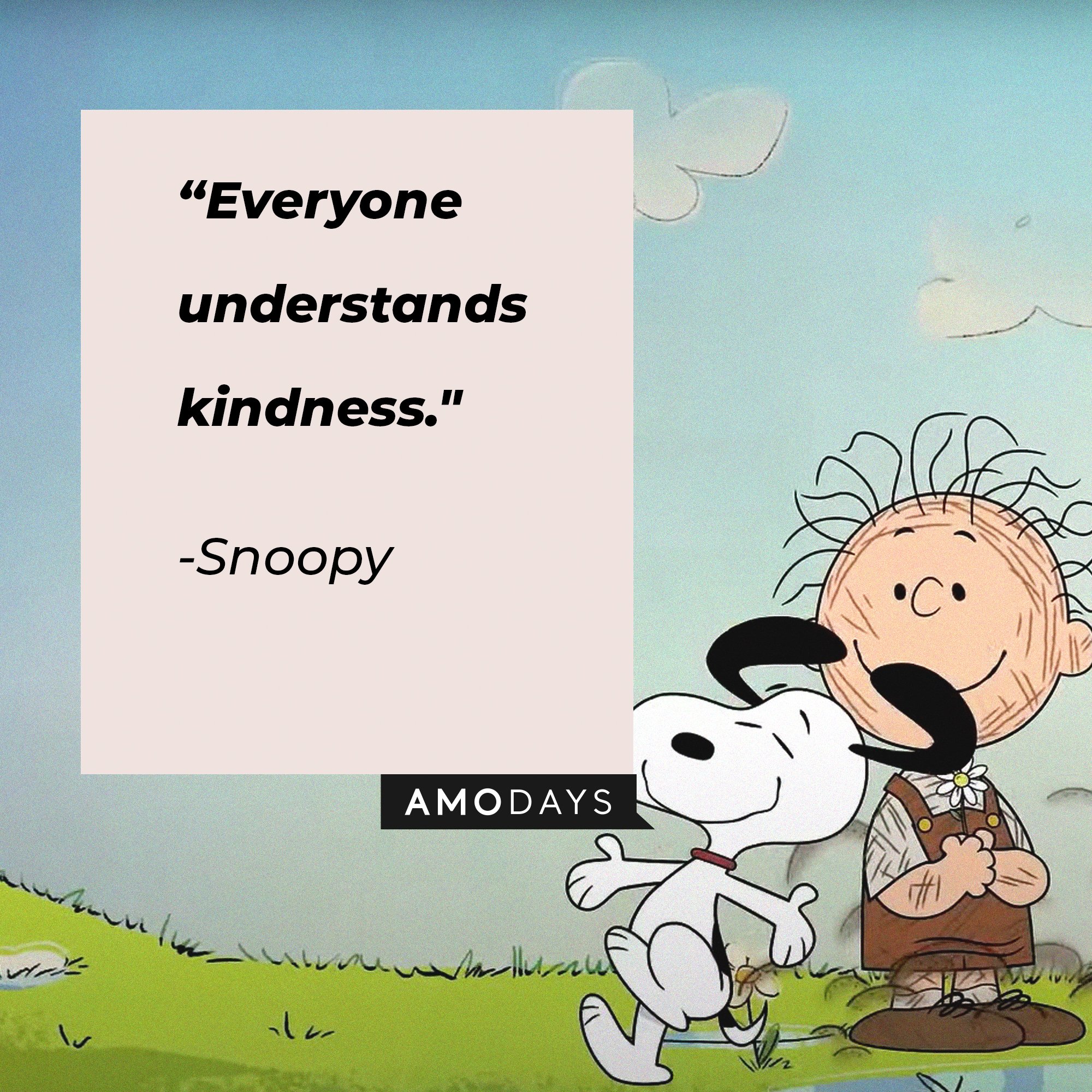 Snoopy’s quote: "Everyone understands kindness." | Image: AmoDays