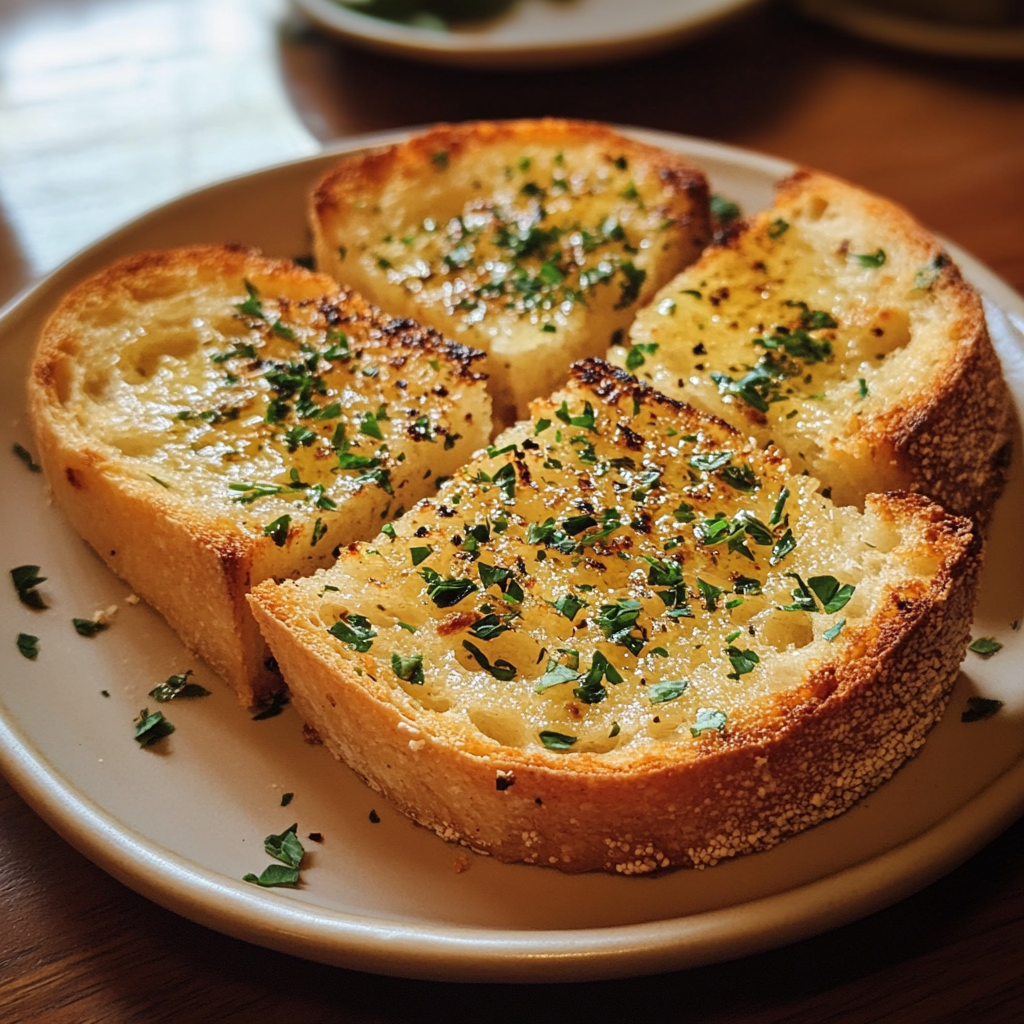 A plate of garlic bread | Source: Midjourney