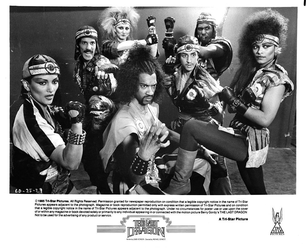 Julius J Carry III, the Shogun of Harlem with his cronies in a scene from the film "The Last Dragon," circa 1985. | Photo: Getty Images