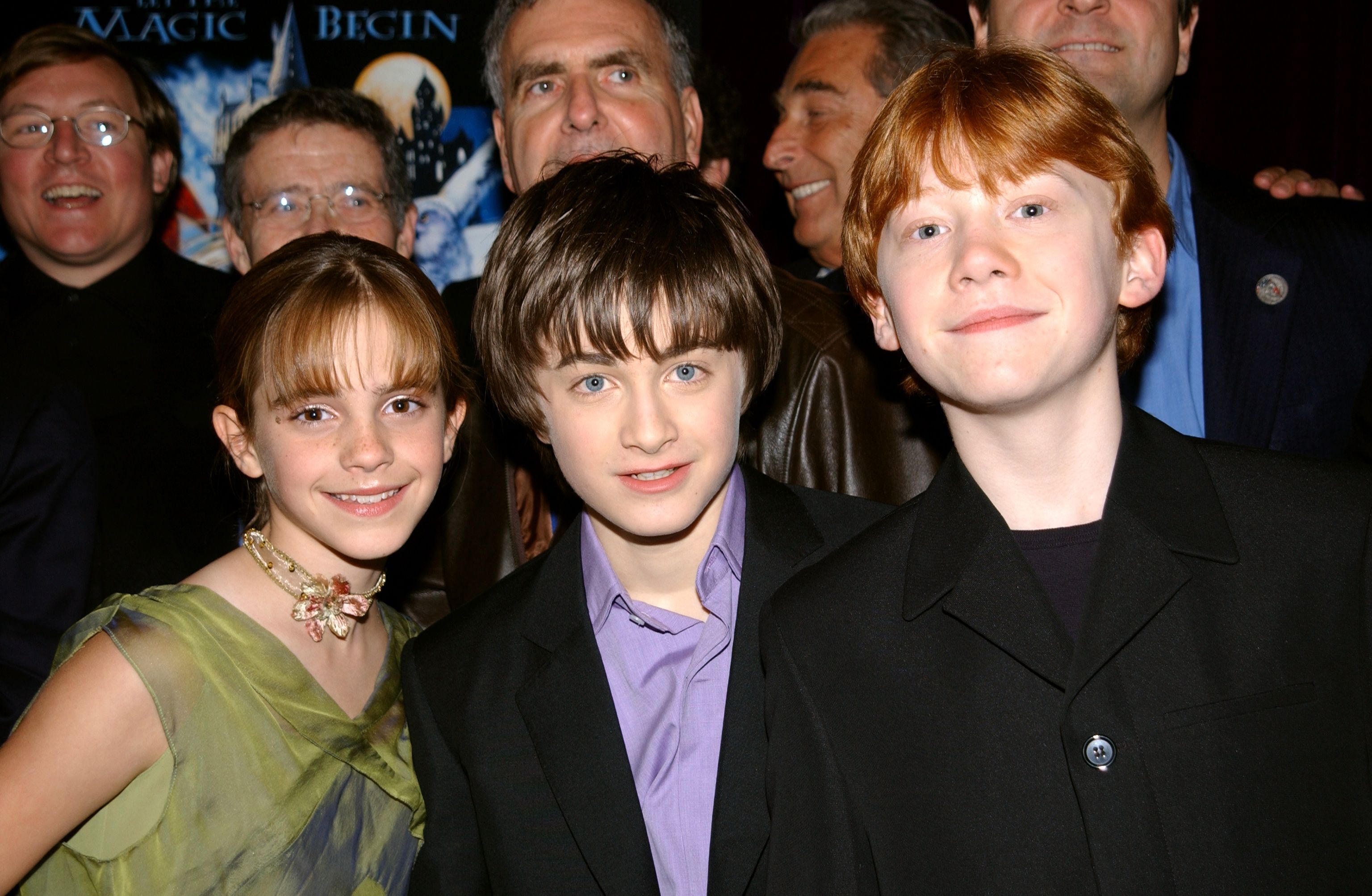 Emma Watson, Daniel Radcliffe and Rupert Grint at the New York premiere of "Harry Potter and the Sorcerer's Stone"  | Source: Getty Images