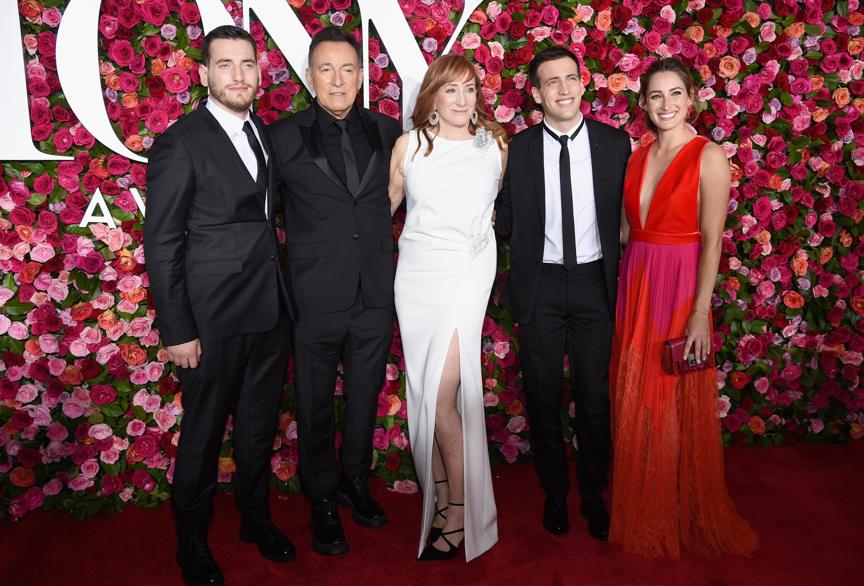 Evan Springsteen, Bruce Springsteen, Patti Scialfa, Sam Springsteen, and Jessica Springsteen at the 72nd Annual Tony Awards on June 10, 2018, in New York. | Source: Getty Images