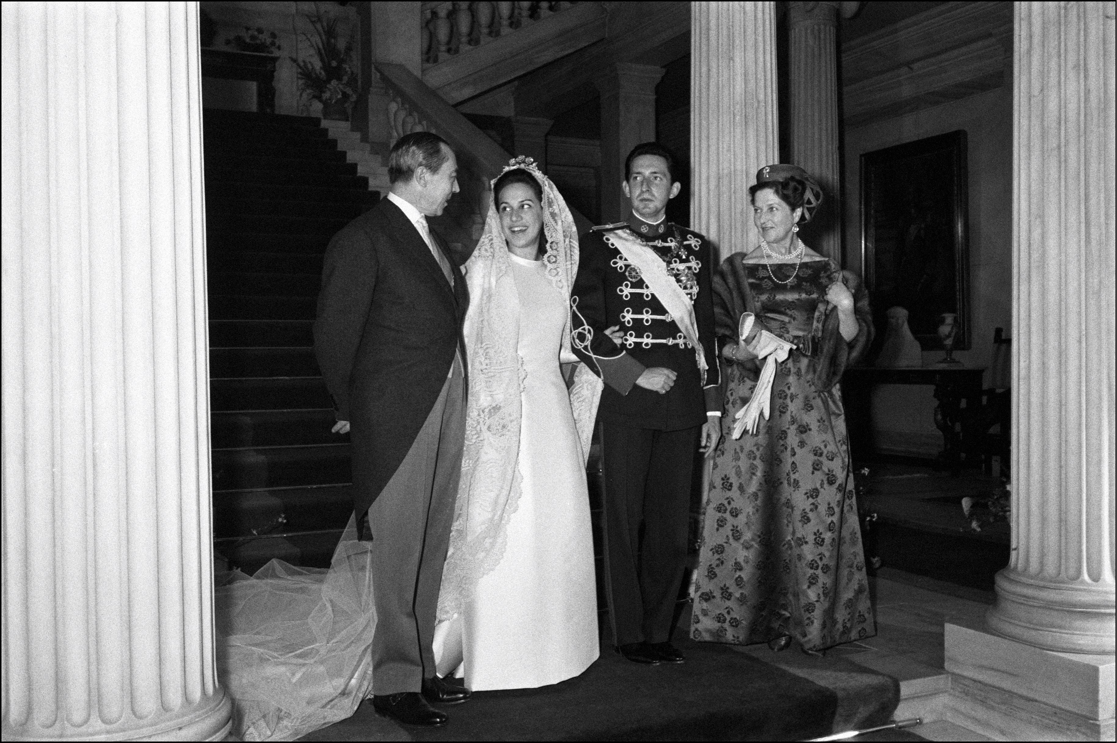 Marina Karella and Prince Michel de Grèce with the Count and Countess of Paris in Athens, Greece, on February 5, 1965 | Source: Getty Images