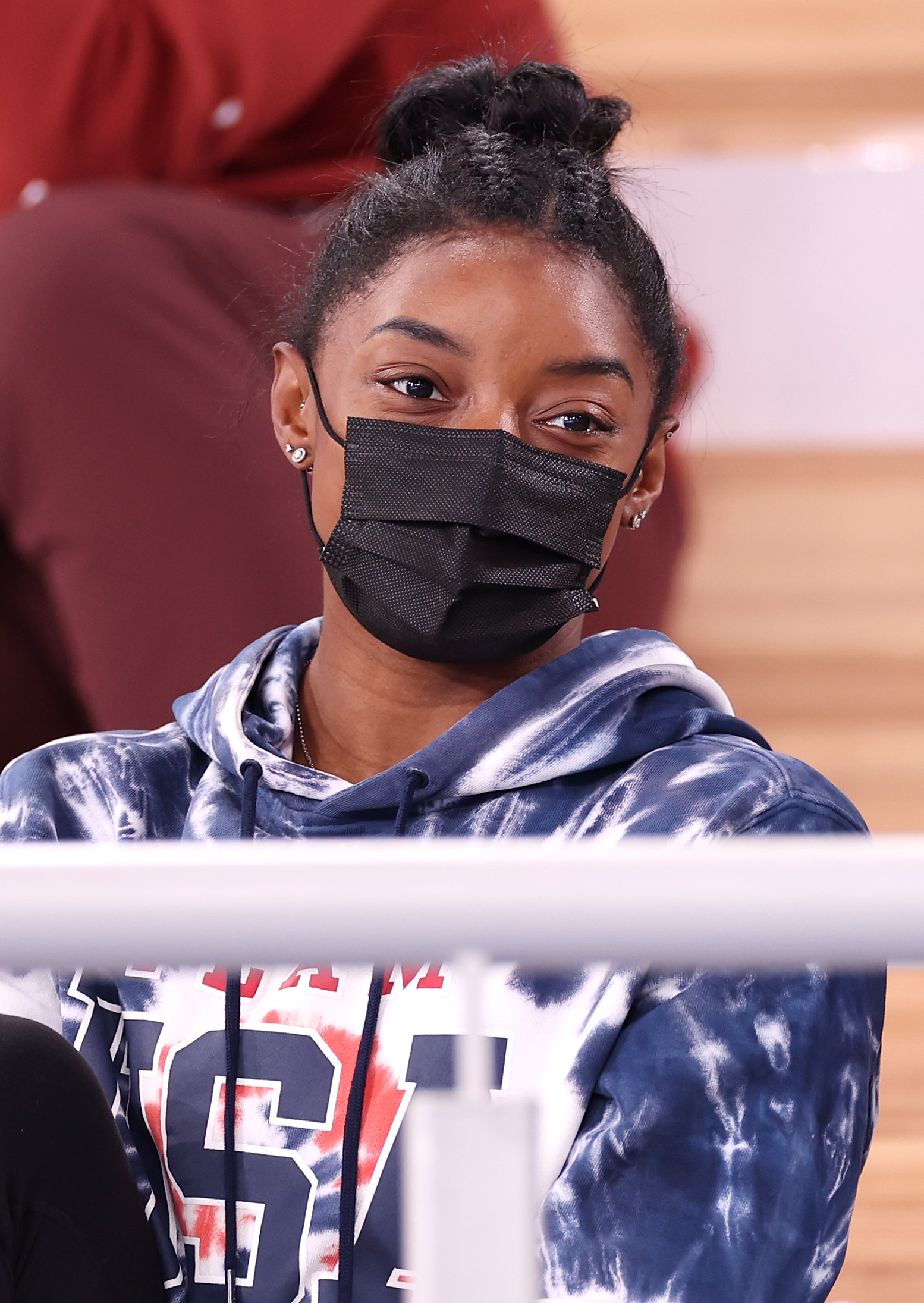 Simone Biles watches the Men's All-Around Final at the Tokyo 2020 Olympic Games on July 28, 2021, in Japan | Source: Getty Images