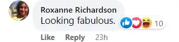 A screenshot of a comment from a Facebook user complimenting Venus Williams outfit. | Source: facebook.com/tennischannel