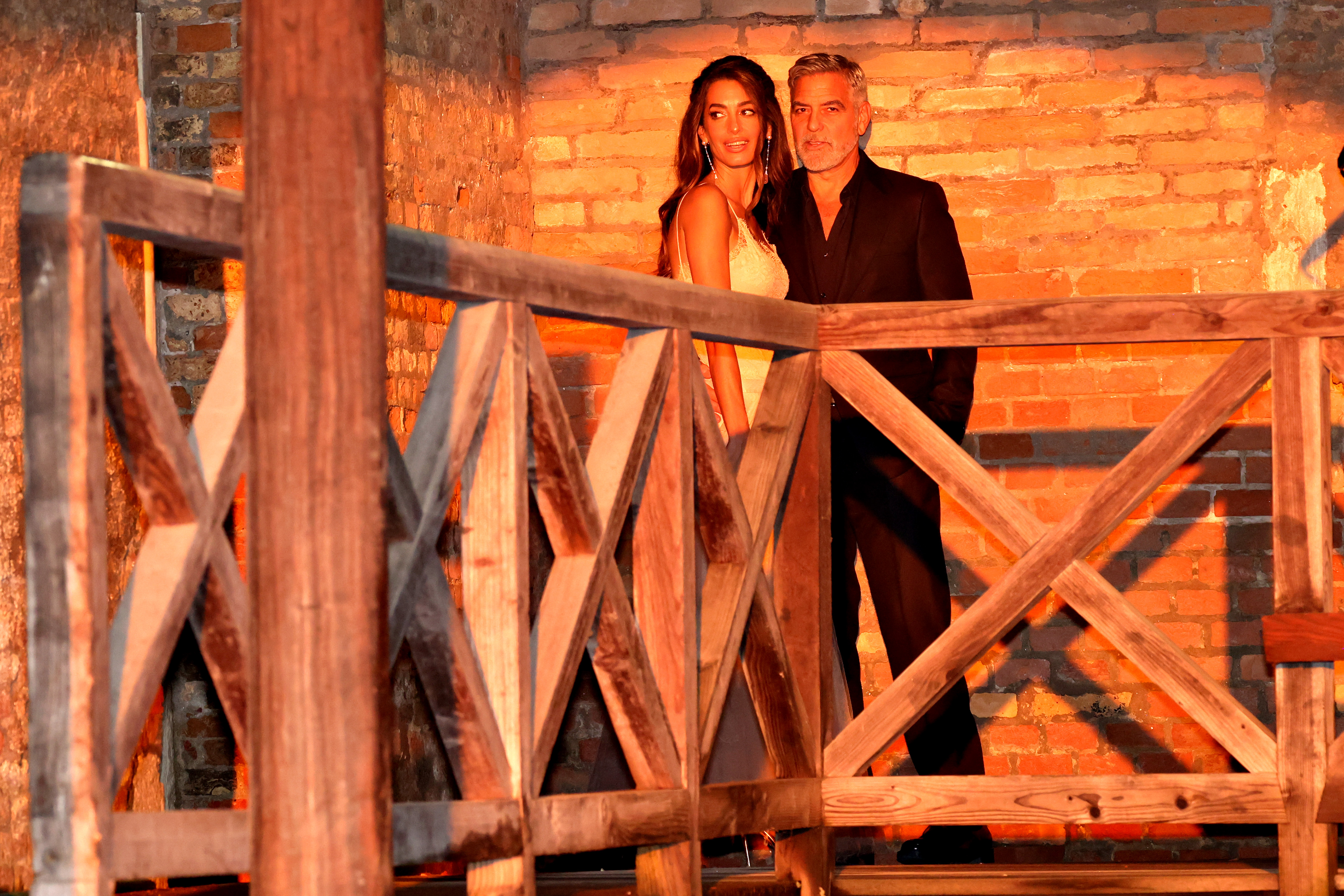 Amal Clooney and George Clooney in Venice, Italy on August 31, 2023 | Source: Getty Images