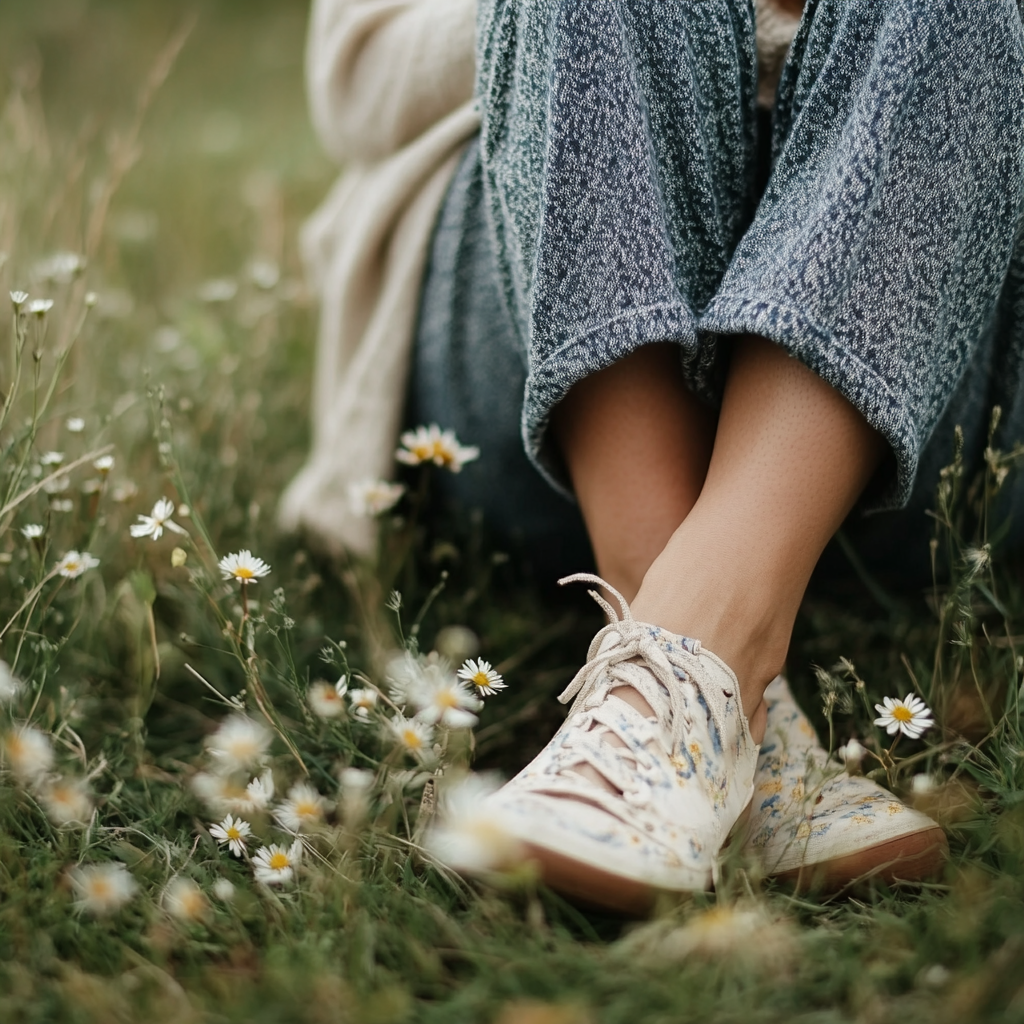 A person sitting on the ground | Source: Midjourney