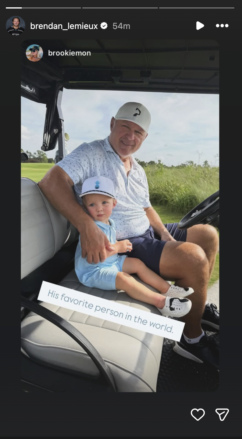Brendan Lemieux's Instagram Story dedicated to his dad, Claude Lemieux, posted in May 2026. | Source: Instagram/brendan_lemieux