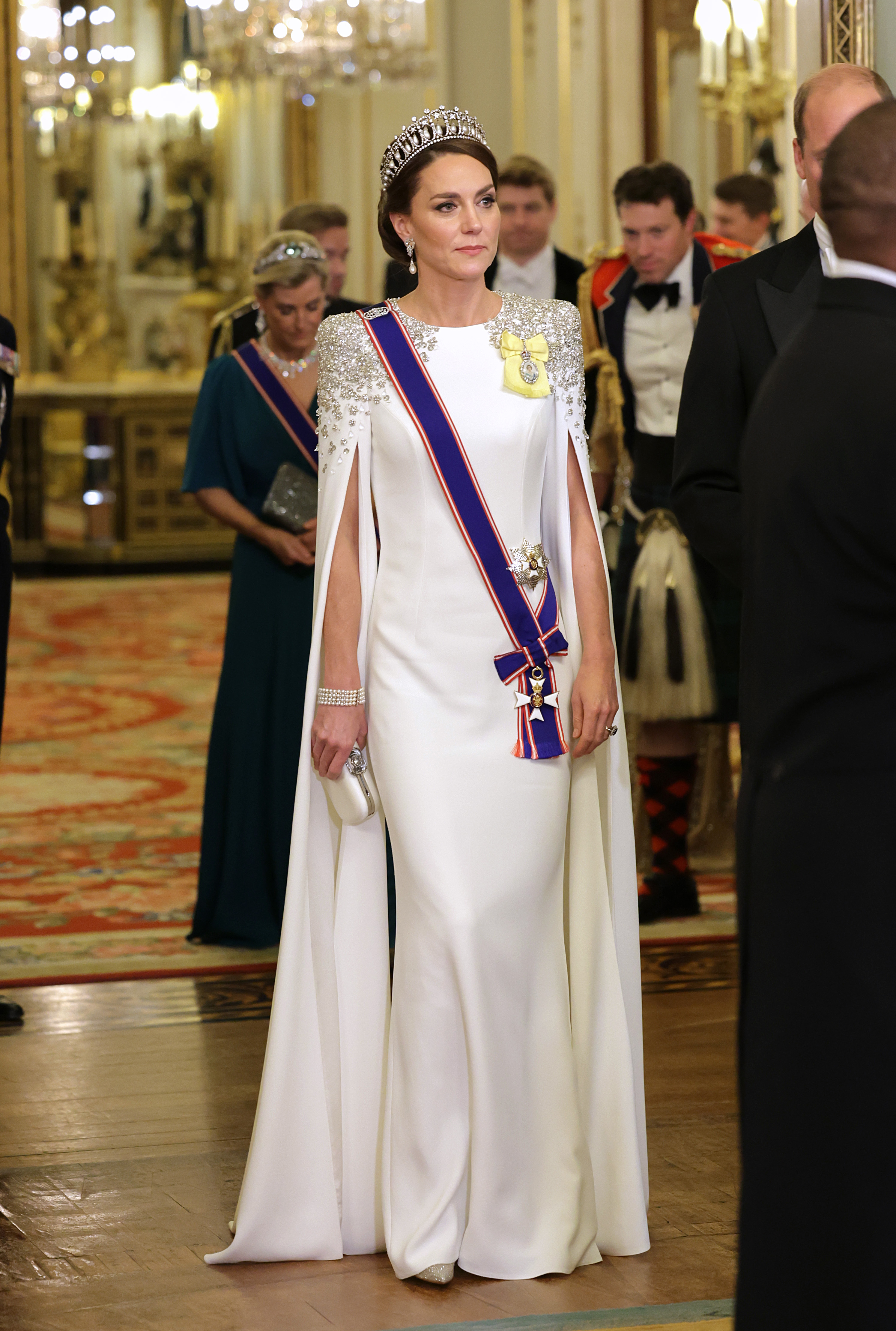 Princess Catherine of Wales at the State Banquet at Buckingham Palace on November 22, 2022, in London, England | Source: Getty Images