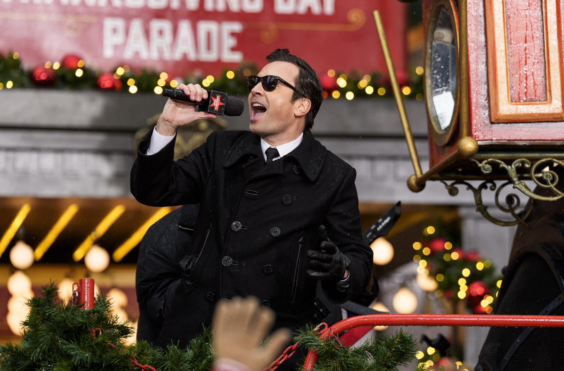 Jimmy Fallon at the 98th Macy's Thanksgiving Day Parade on November 28, 2024 | Source: Getty Images