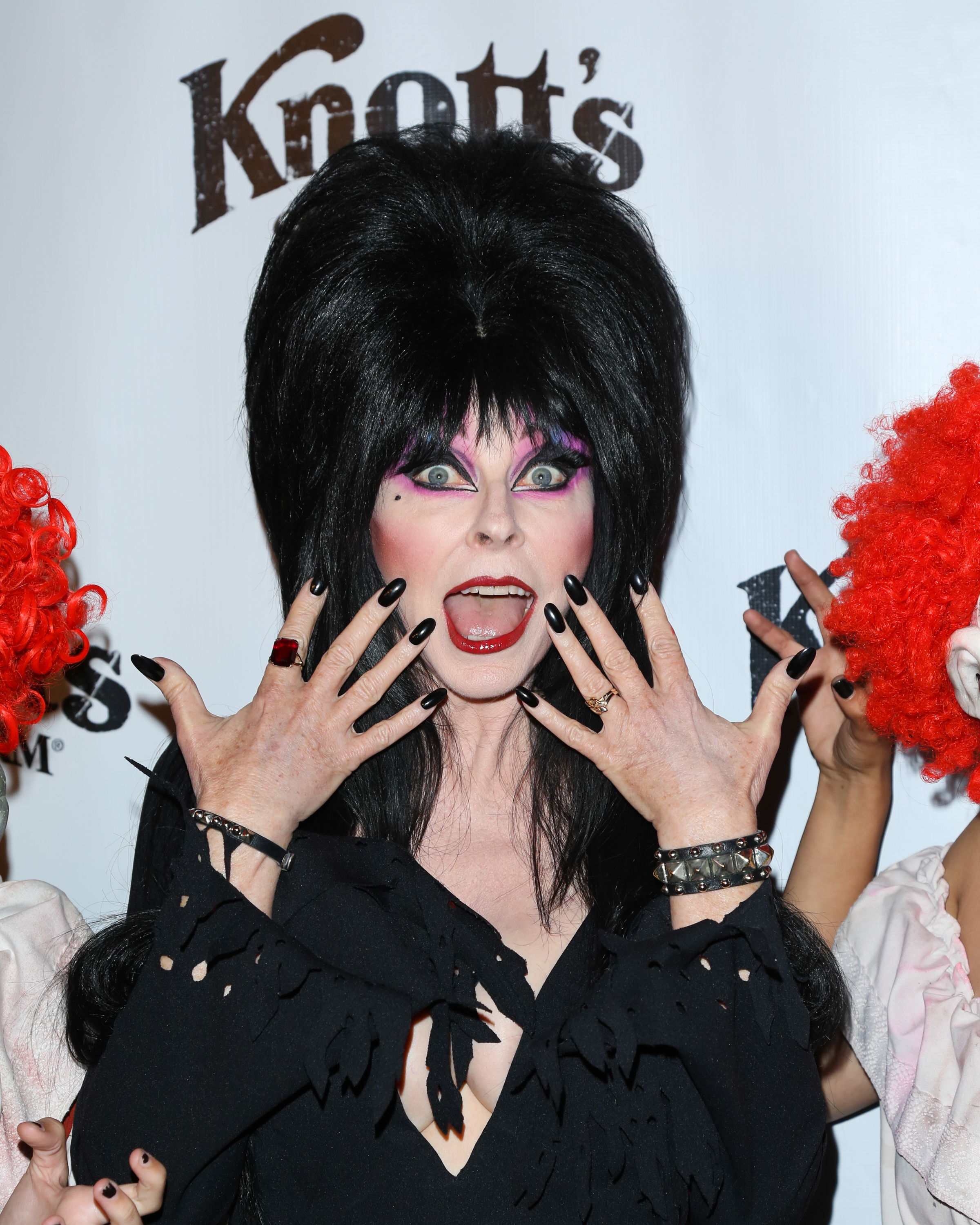 Cassandra Peterson as Elvira at the VIP opening of Knott's Scary Farm HAUNT at Knott's Berry Farm in 2013 | Source: Getty Images