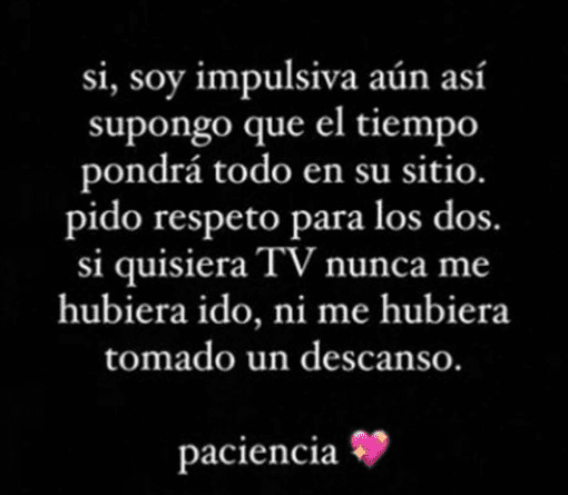 Mensaje de Adara Molinero a sus seguidores. │ Foto: Captura de Instagram/ adara_molinero
