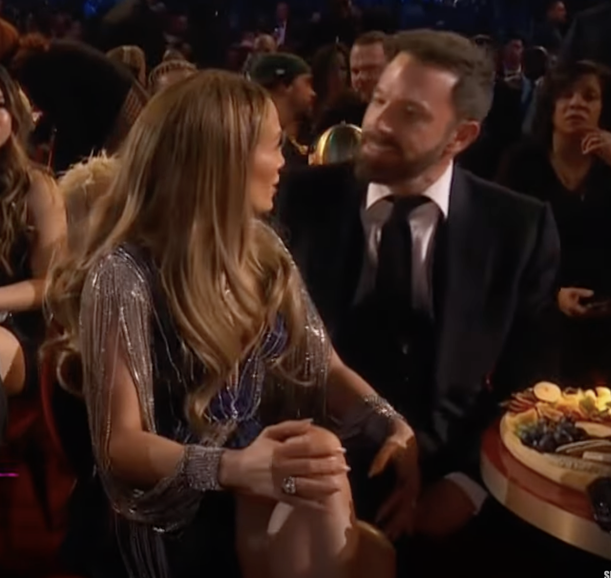 Jennifer Lopez and Ben Affleck engaging in what looked like an argument, dated February 8, 2023 | Source: YouTube/@EntertainmentTonight