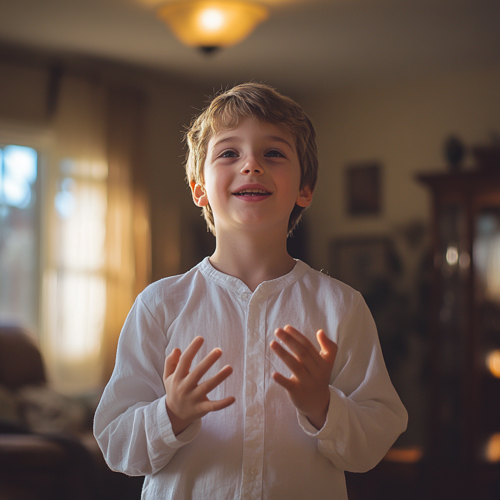 A boy using sign language to speak | Source: Midjourney