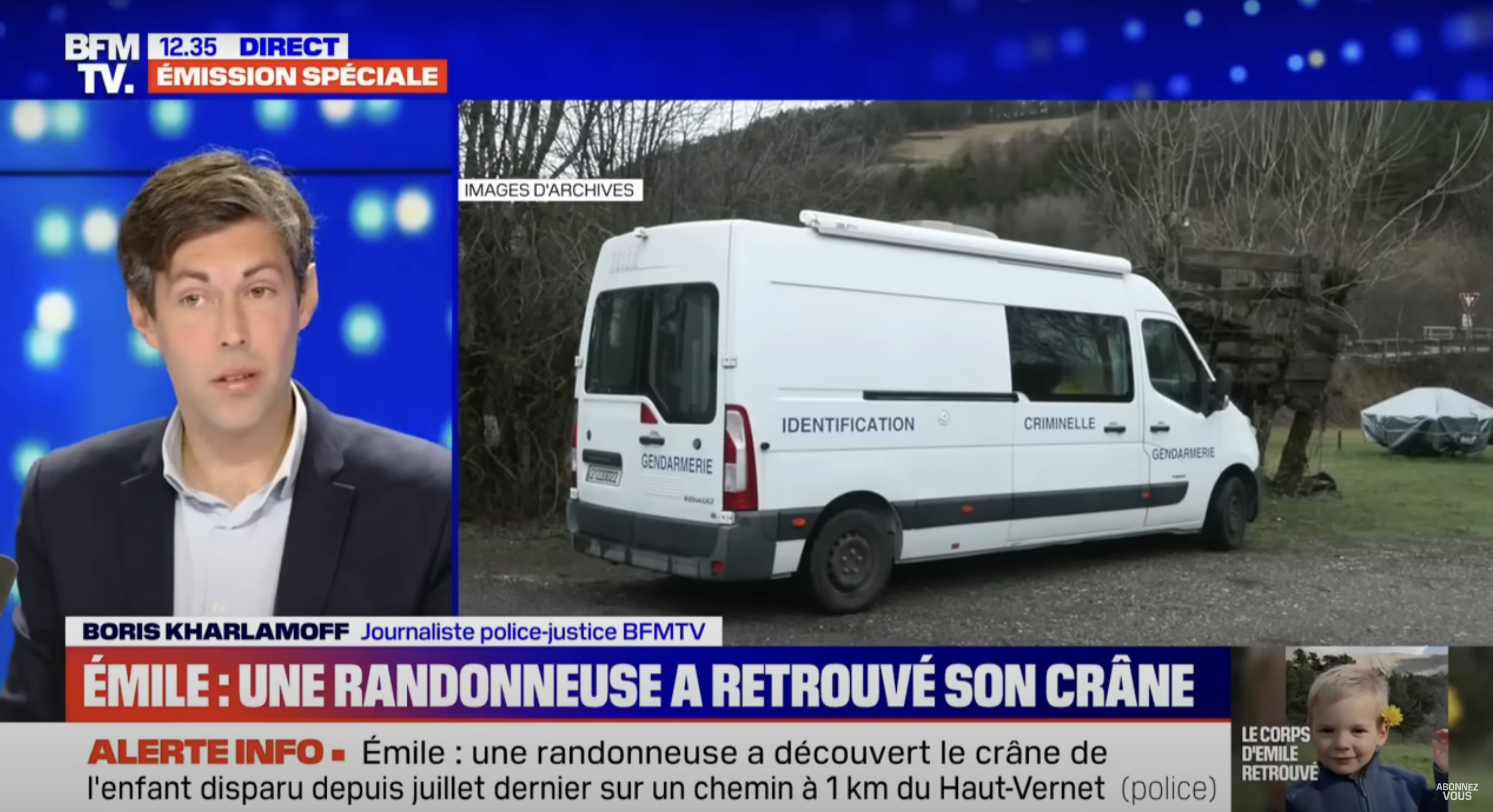 A vehicle used by French gendarmerie near Haut-Vernet, as seen in a video dated March 31, 2024 | Source: YouTube/BFMTV