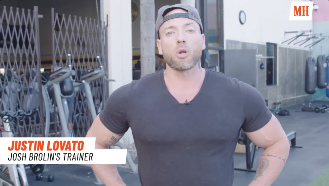 Josh Brolin's trainer Justin Lovato, posted in June 2018 | Source: YouTube/menshealthmag