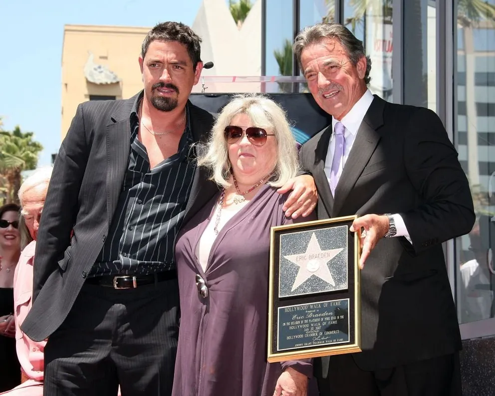 Christian Gudegast, Dale Gudegast and actor Eric Braeden pose as Braeden is honored with the 2,342th Star on the Hollywood Walk of Fame on July 20, 2007 | Photo: Getty Images