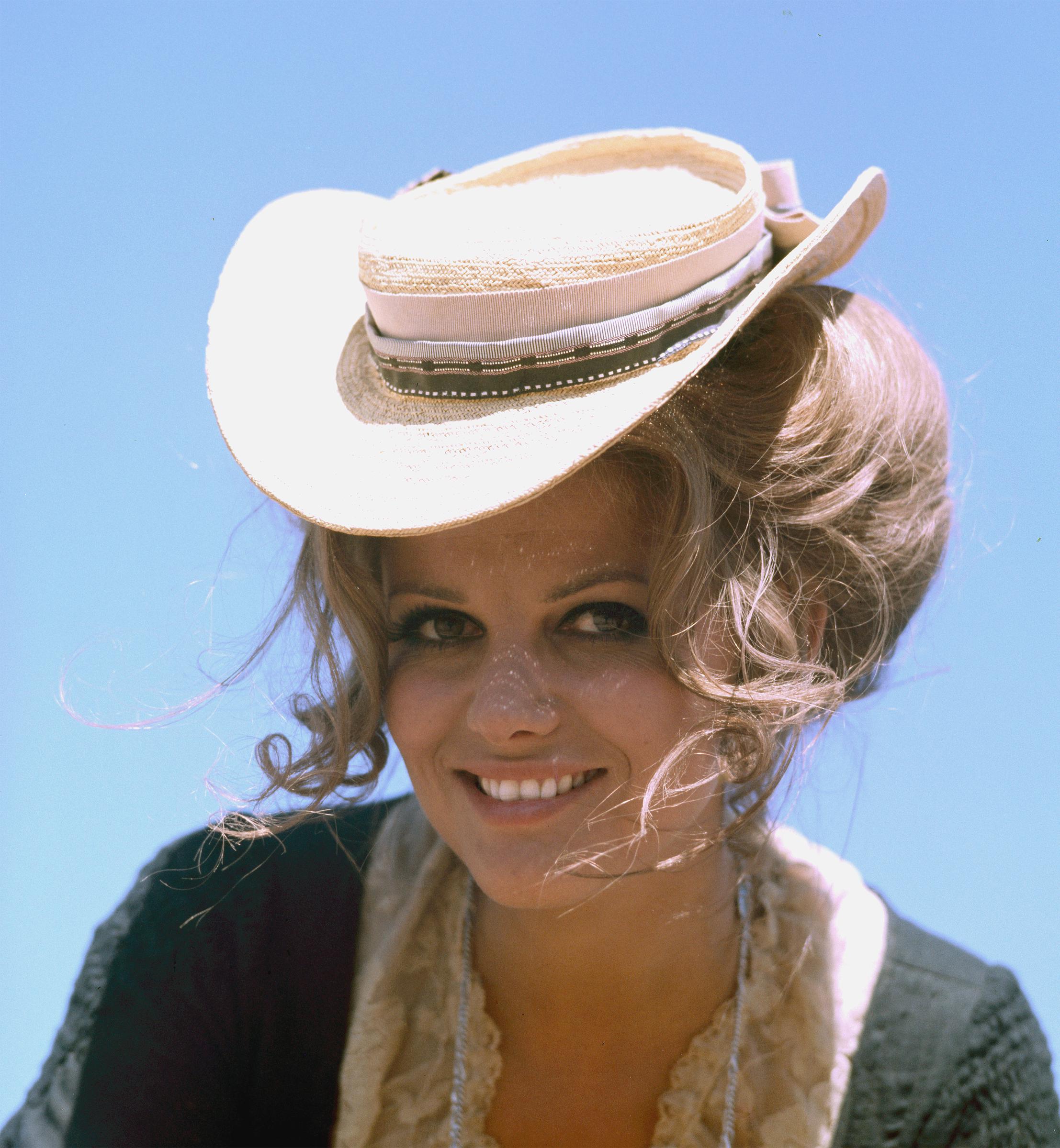 Claudia Cardinale on the set of 