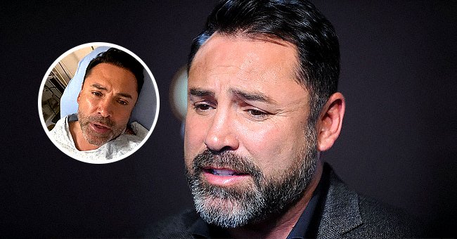 Oscar De La Hoya on June 20, 2017 in New York City and from a hospital bed in an Instagram post from September 3, 2021 | Photo: Getty Images - Instagram.com/oscardelahoya