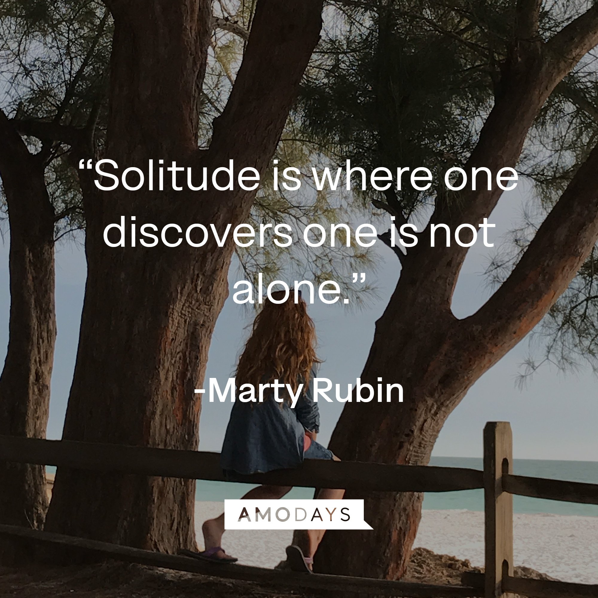 Marty Rubin’s quote: “Solitude is where one discovers one is not alone.”  | Image:  Amodays