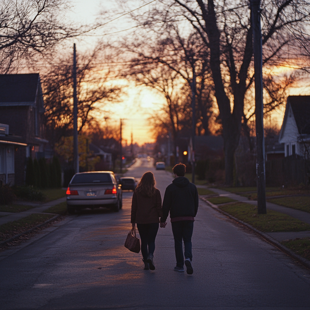 Een stel loopt naar huis | Bron: Midjourney