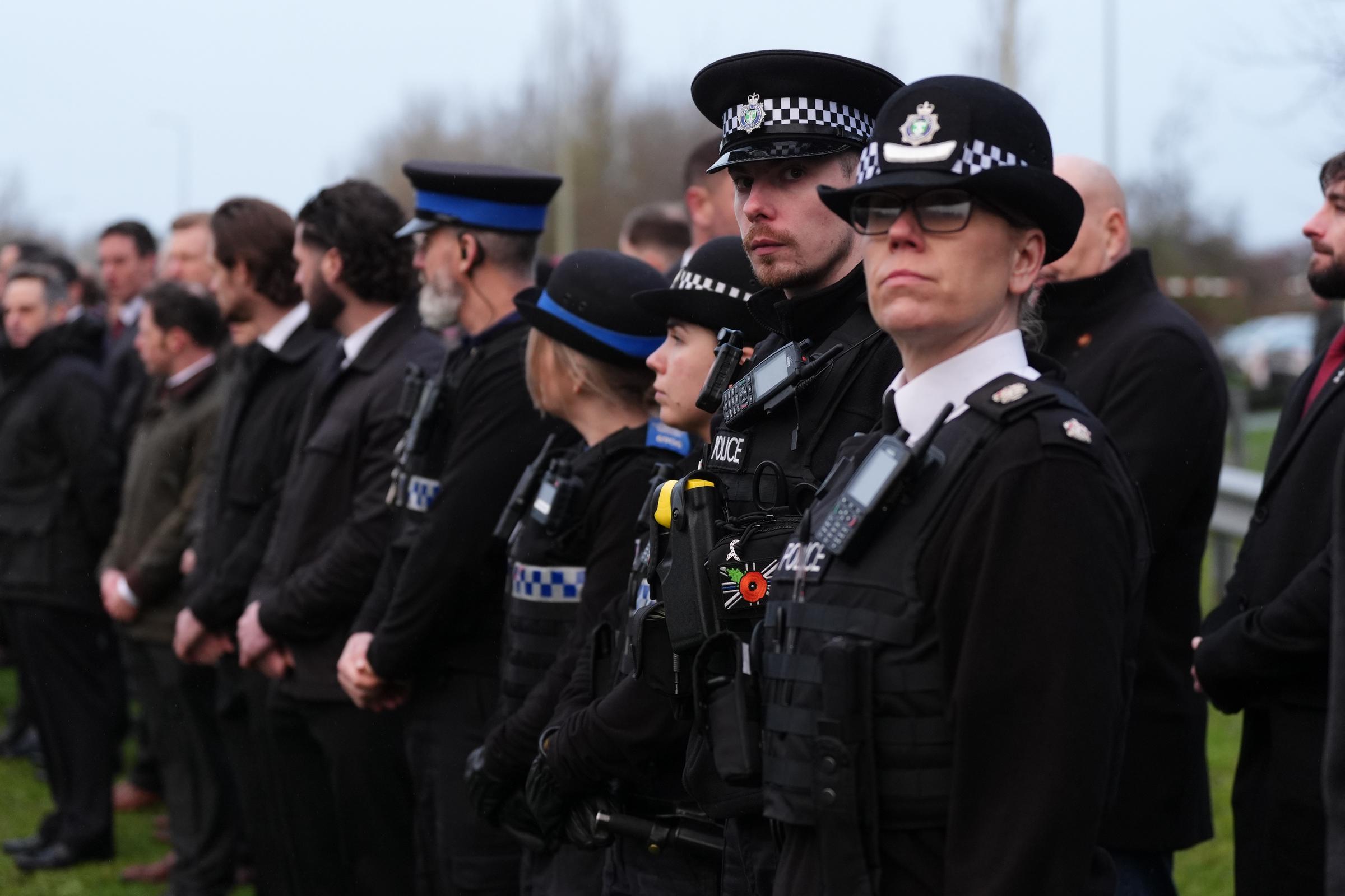 Police officers in Oxfordshire, England, on December 17, 2025. | Source: Getty Images