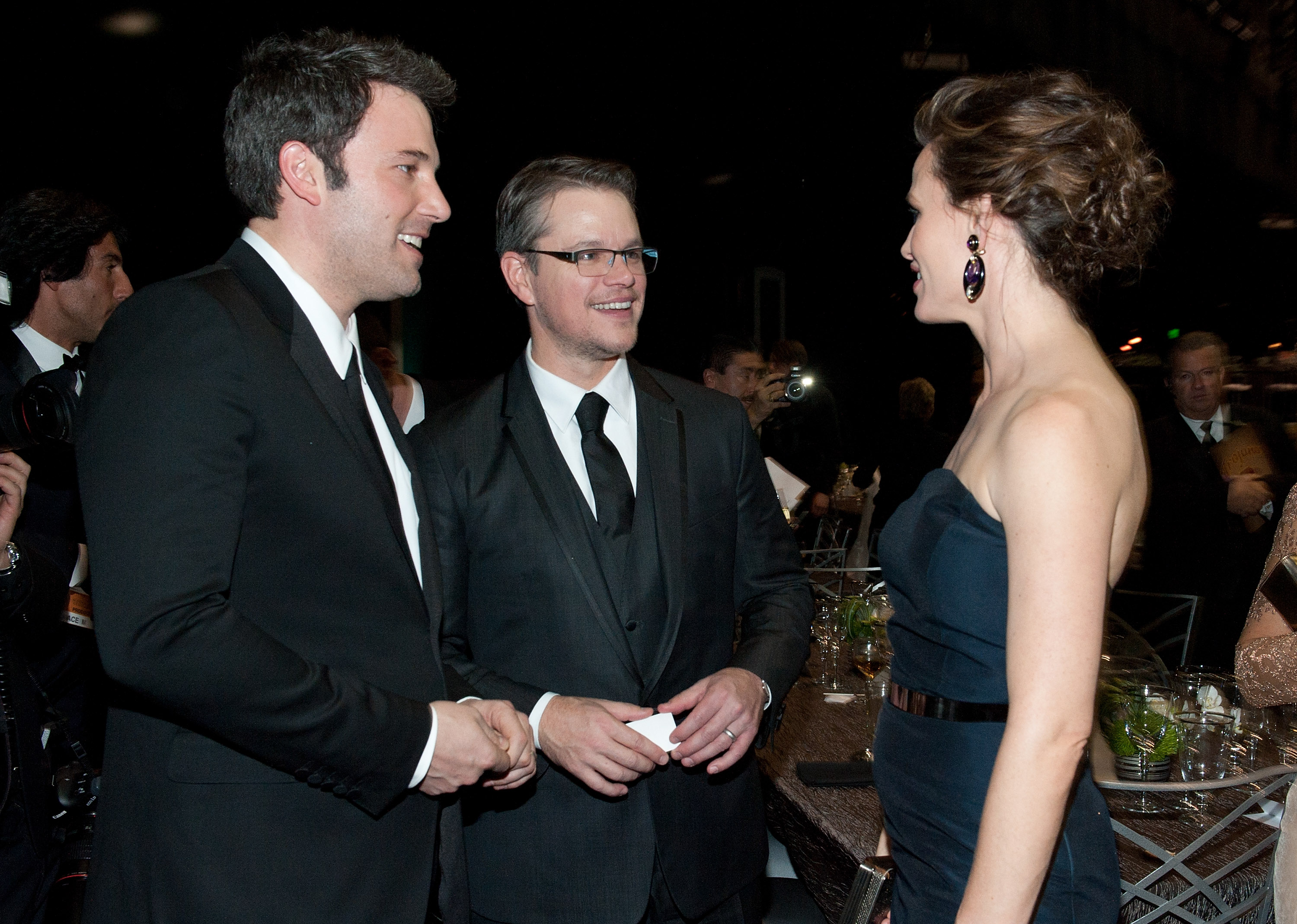 Ben Affleck, Matt Damon, and Jennifer Garner at the 20th Annual Screen Actors Guild Awards in Los Angeles, California on January 18, 2014 | Source: Getty Images