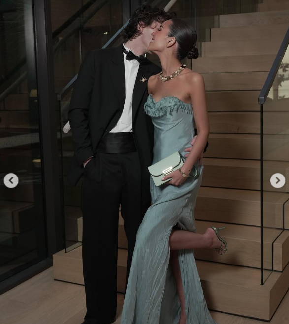 Cruz Beckham and Jackie Apostel celebrate David Beckham in a post dated March 31, 2025 | Source: Instagram/victoriabeckham