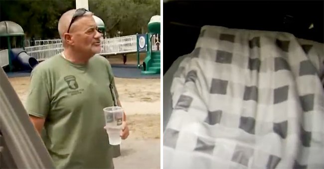 Army Veteran Roger Hartnett wearing a green T-Shirt while holding a cup of water. | Photo: youtube.com/WFLA News Channel 8
