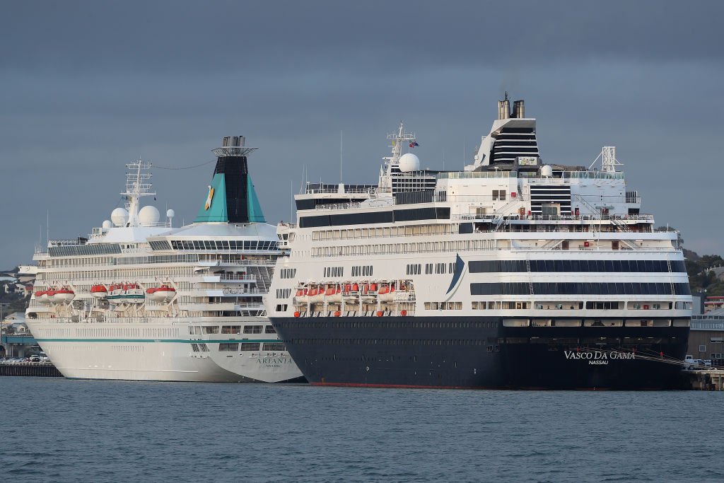 Los cruceros Artania y Vasco Da Gama el 27 de marzo de 2020 en Fremantle, Australia. | Foto de Paul Kane/Getty Images