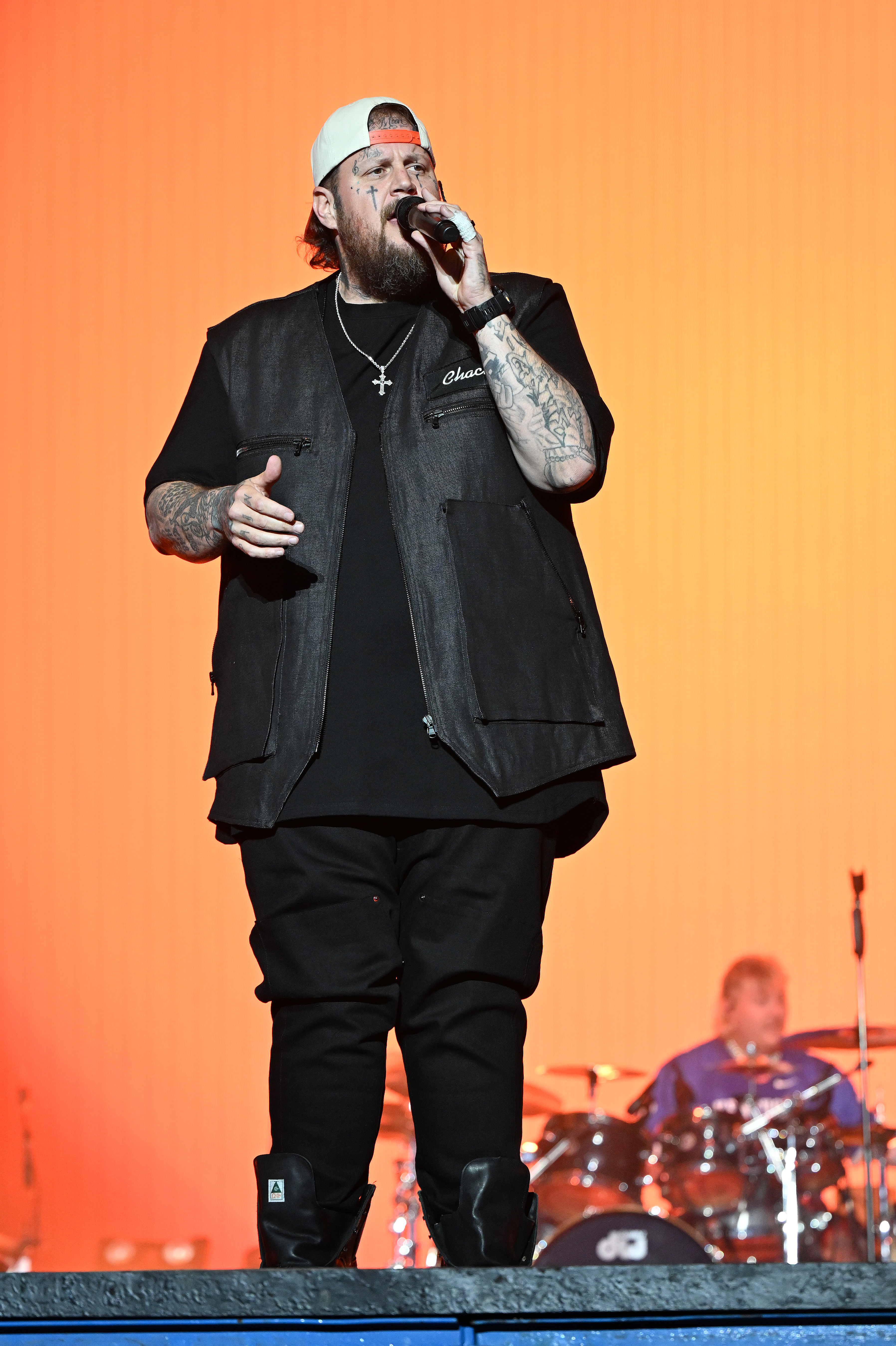 Jason "Jelly Roll" DeFord performs during the Railbird Music Festival at The Infield at Red Mile in Lexington, Kentucky on June 1, 2025 | Source: Getty Images