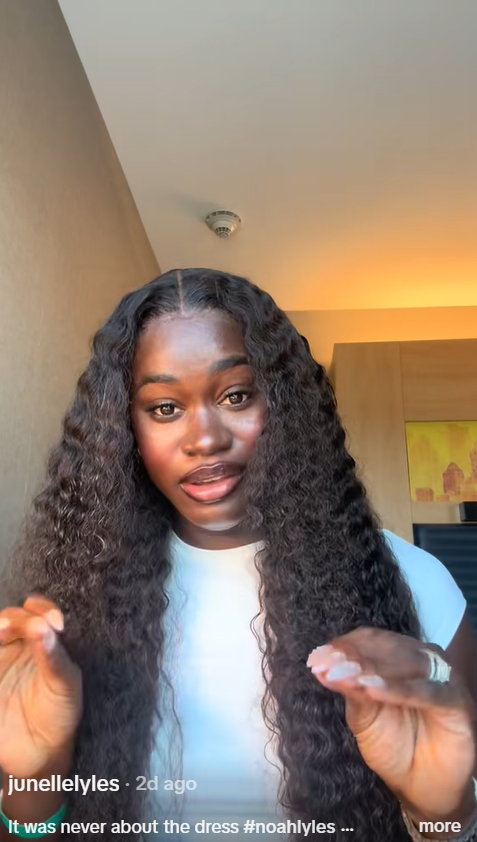 Junelle Bromfield shares her perspective on the wedding day moment | Source: TikTok/junellelyles