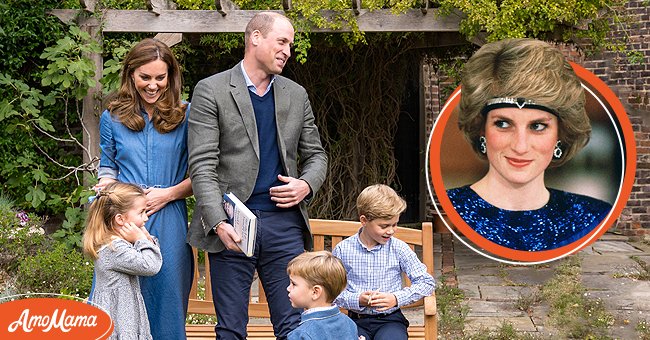 Prince William with wife Kate and kids George, Charlotte and Louis at the garden outside Kensington Palace in 2021. | Photo: Getty Images
