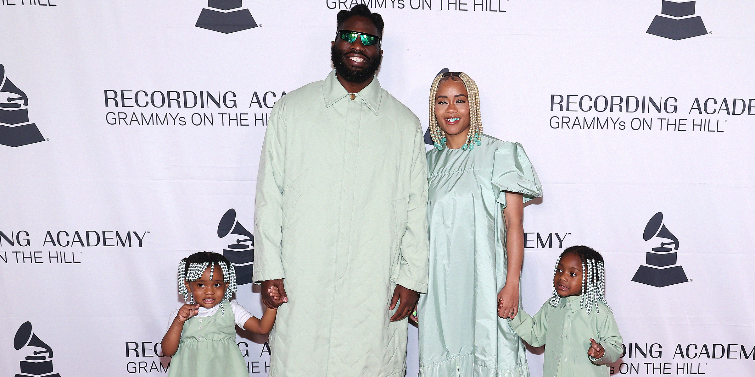 Tobe and Fat Nwigwe Pose with Their Daughters Ivory and Sage | Source: Getty Images