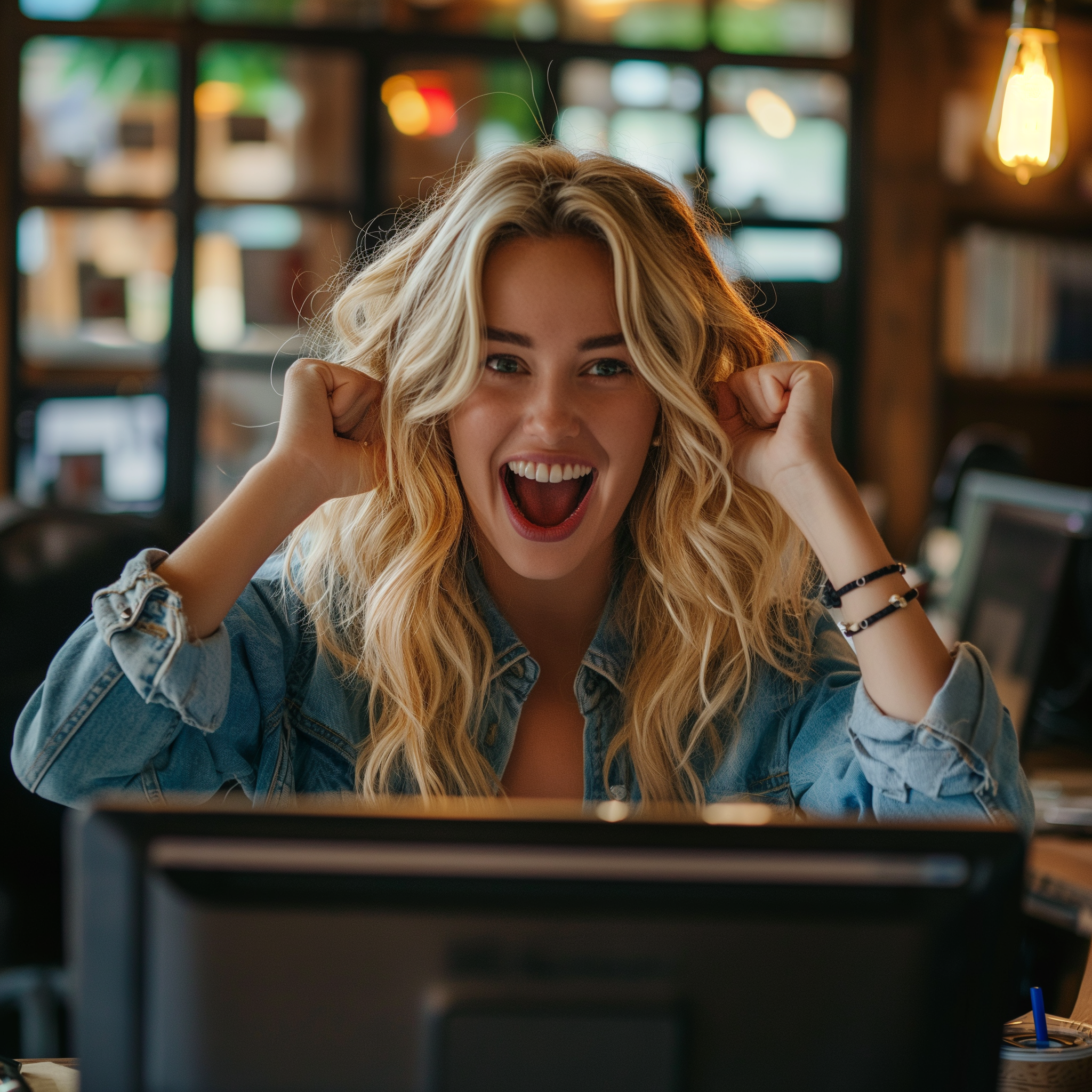 An excited female employee | Source: Midjourney