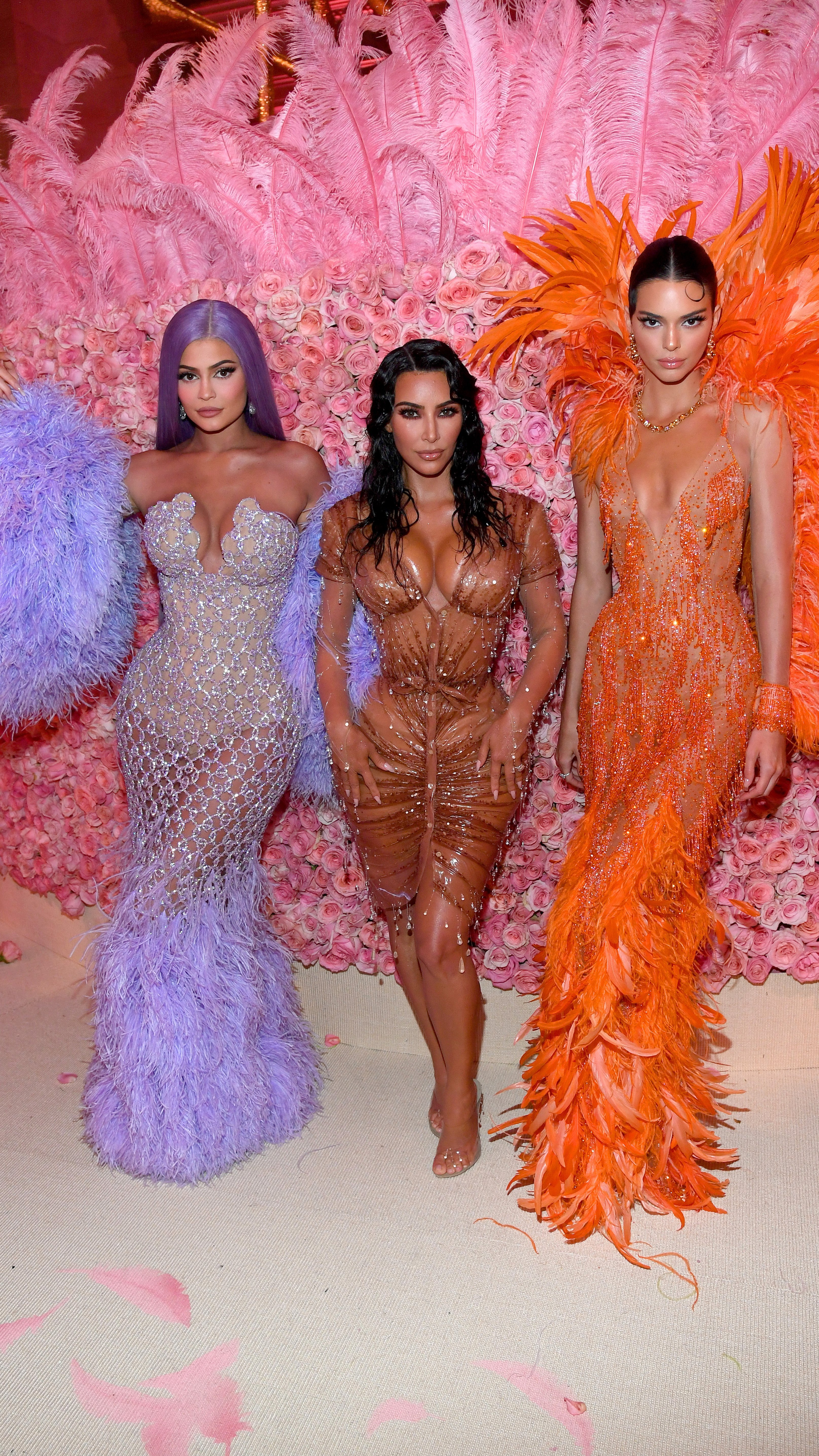 Kim Kardashian posing with sisters Kylie and Kendall Jenner at the 2019 Met Gala | Photo: Getty Images