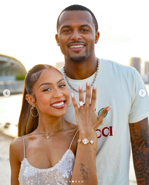 Jilly Anais and Deshaun Watson posing for a photo on their engagement day, posted on March 17, 2025. | Source: Instagram/jillyanais