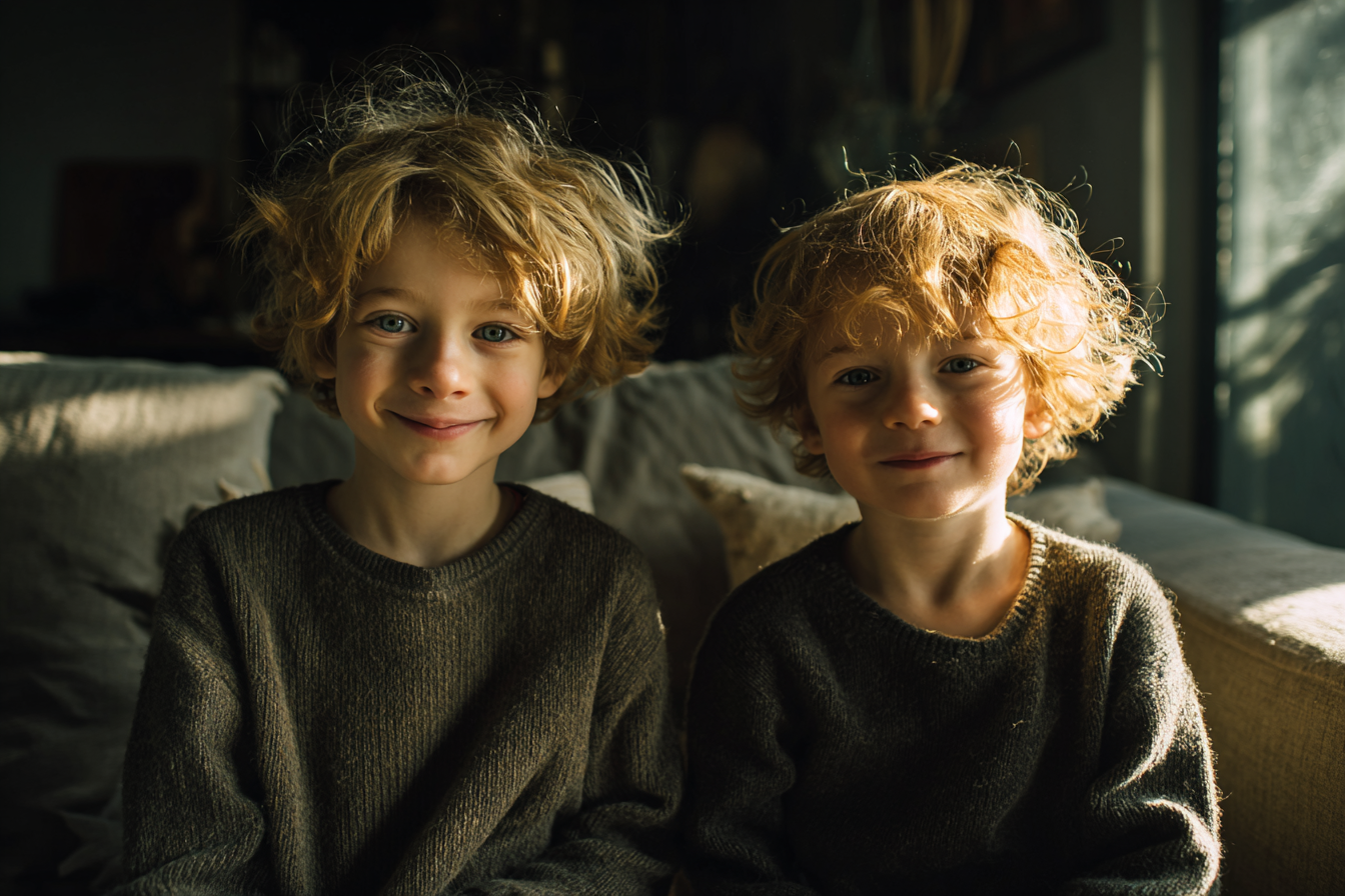 Two boys sitting in a room | Source: Midjourney