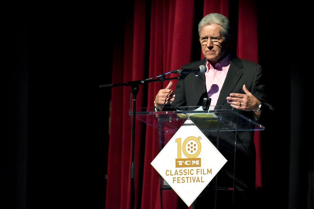  Alex Trebek speaks onstage at the screening of 'Wuthering Heights' at the 2019 TCM 10th Annual Classic Film Festival | Photo: Presley Ann/Getty Images