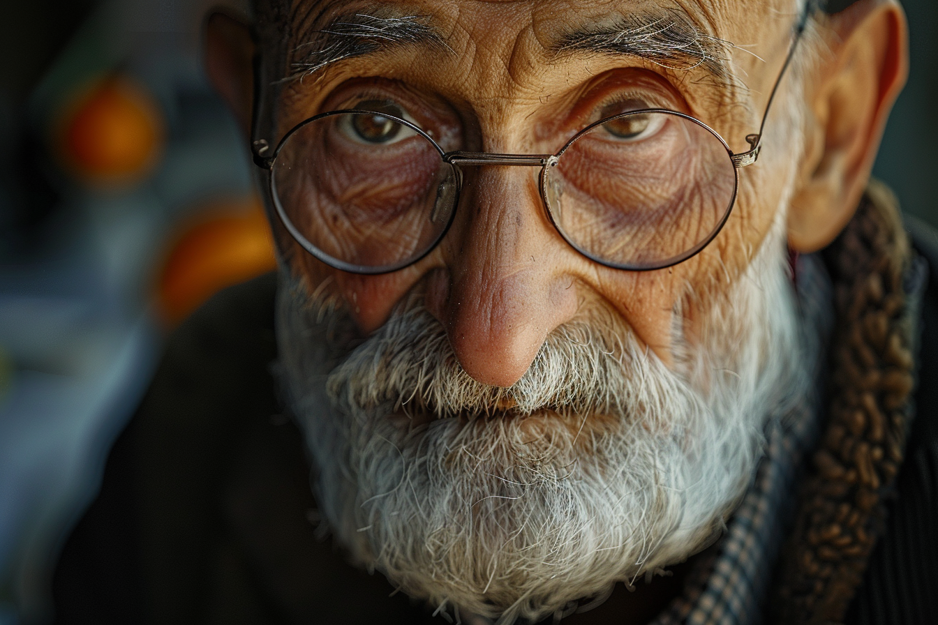 A close-up shot of an older mans face | Source: Midjourney