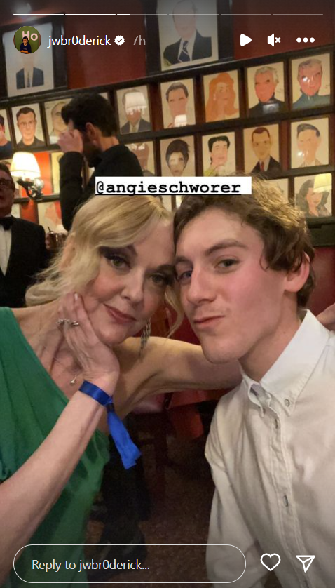 Angie Schworer and James Wilkie Broderick posing together in June 2023 | Source: Instagram/jwbr0derick