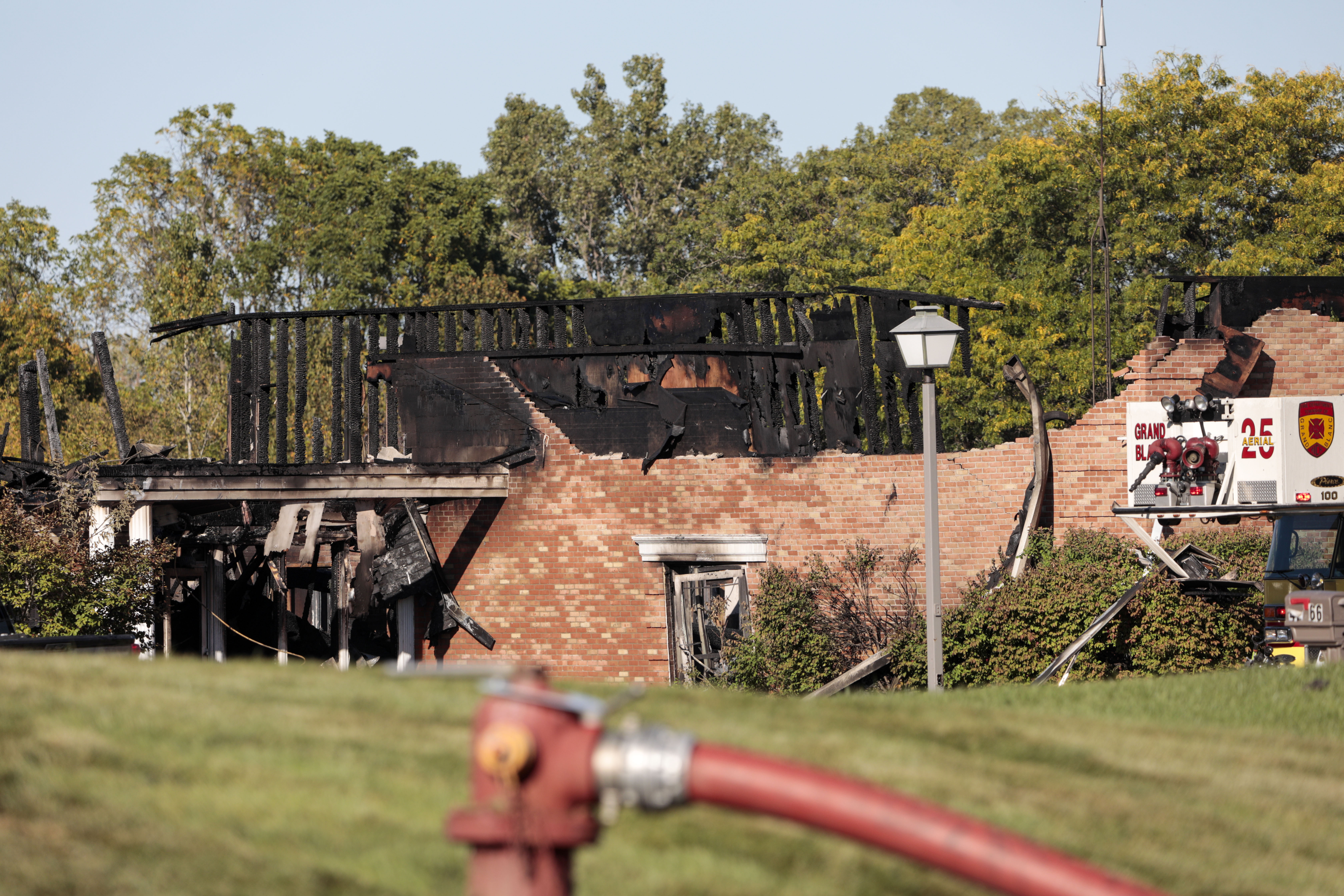 The charred remains of the Church of Jesus Christ of Latter-day Saints in Grand Blanc, Michigan | Source: Getty Images