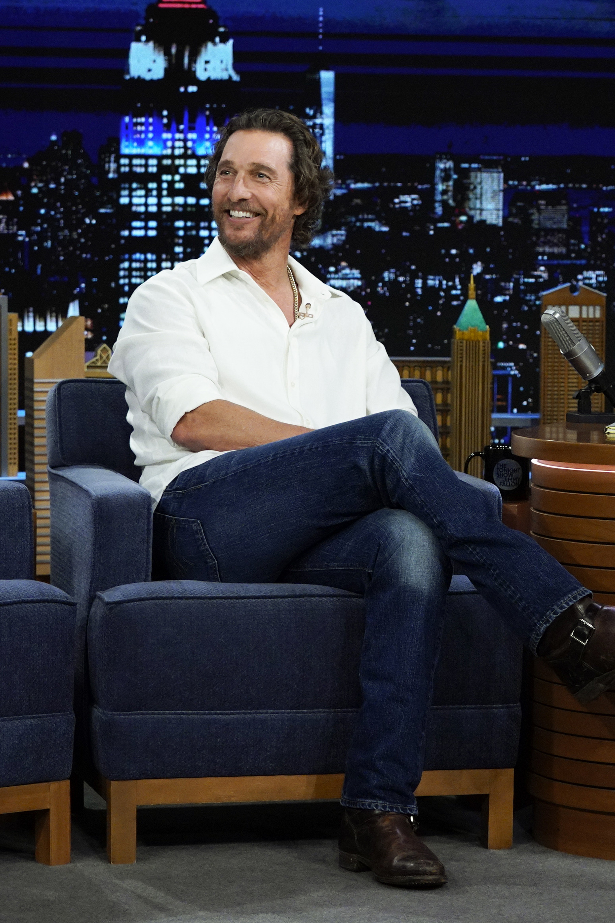 Matthew McConaughey during an interview on "The Tonight Show Starring Jimmy Fallon" Season 10 | Source: Getty Images