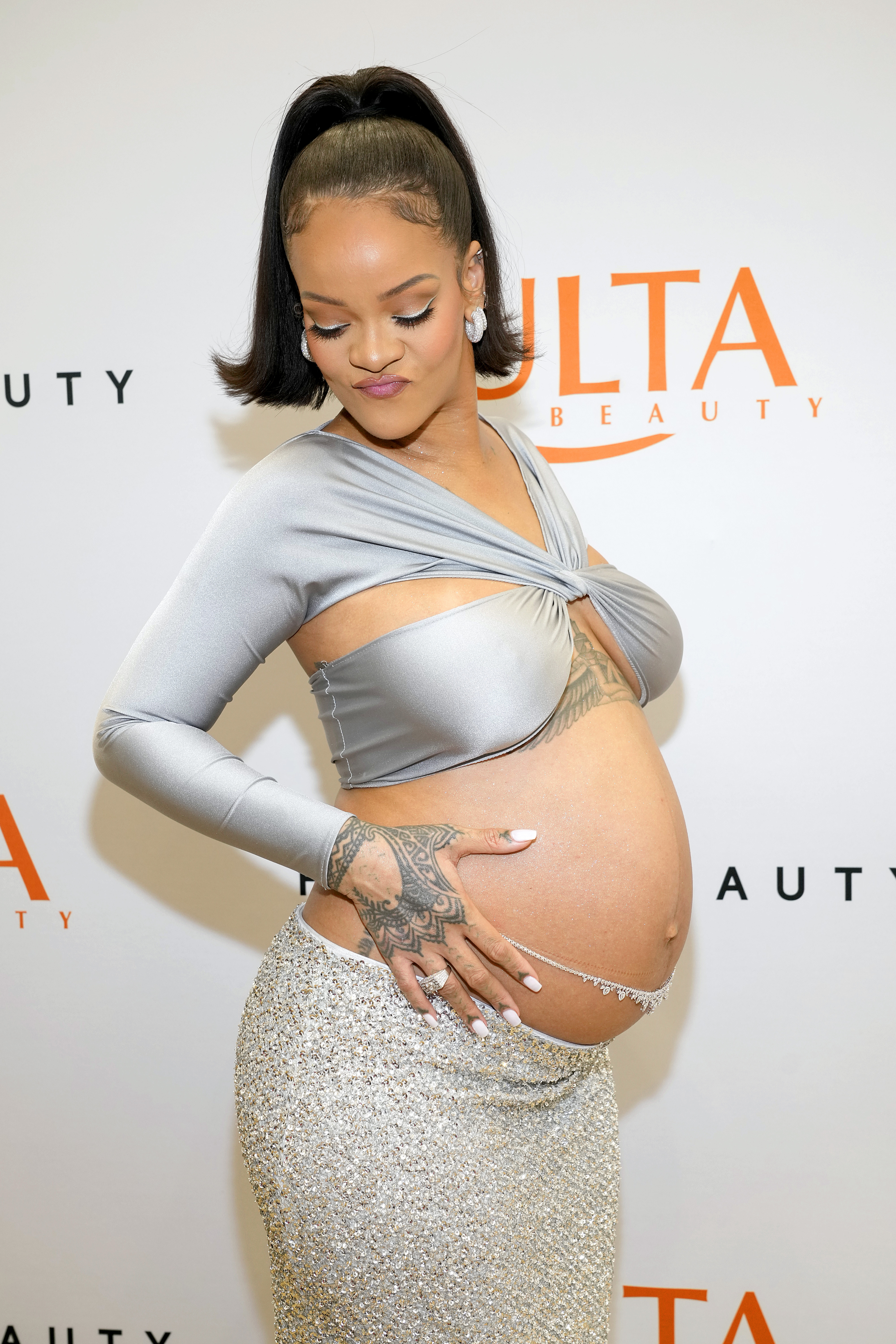 Rihanna at the launch of Fenty Beauty at ULTA Beauty on March 12, 2022, in Los Angeles, California. | Source: Getty Images