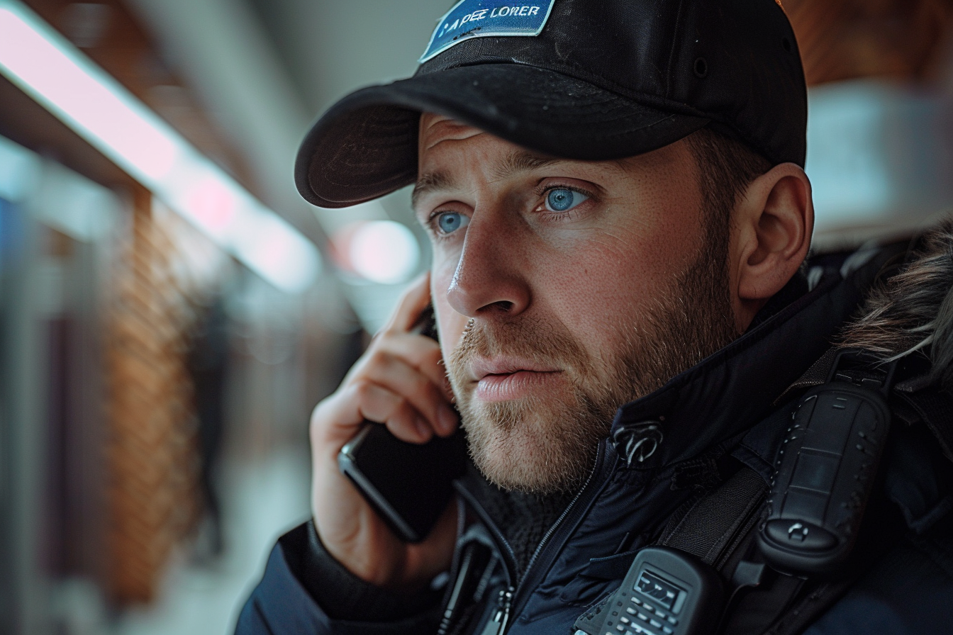 A police officer talking on the phone | Source: Midjourney