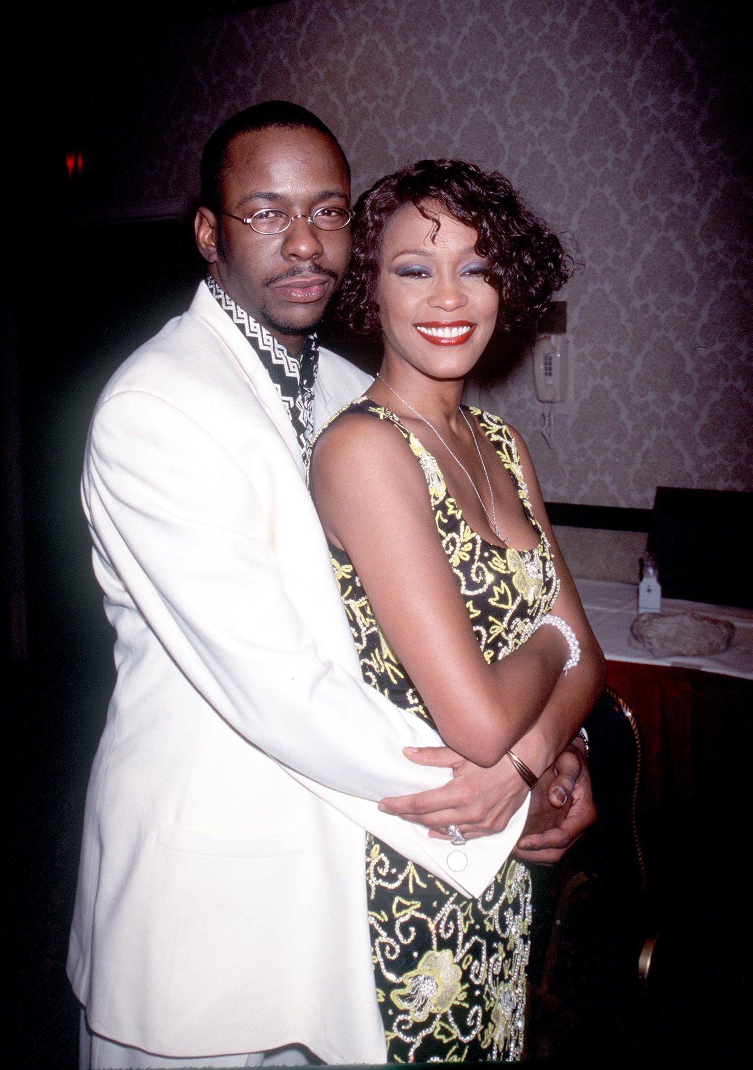 Whitney Houston with Bobby Brown at "Whitney Houston''s All-Star Holiday Gala" in New York. | Source: Getty Images